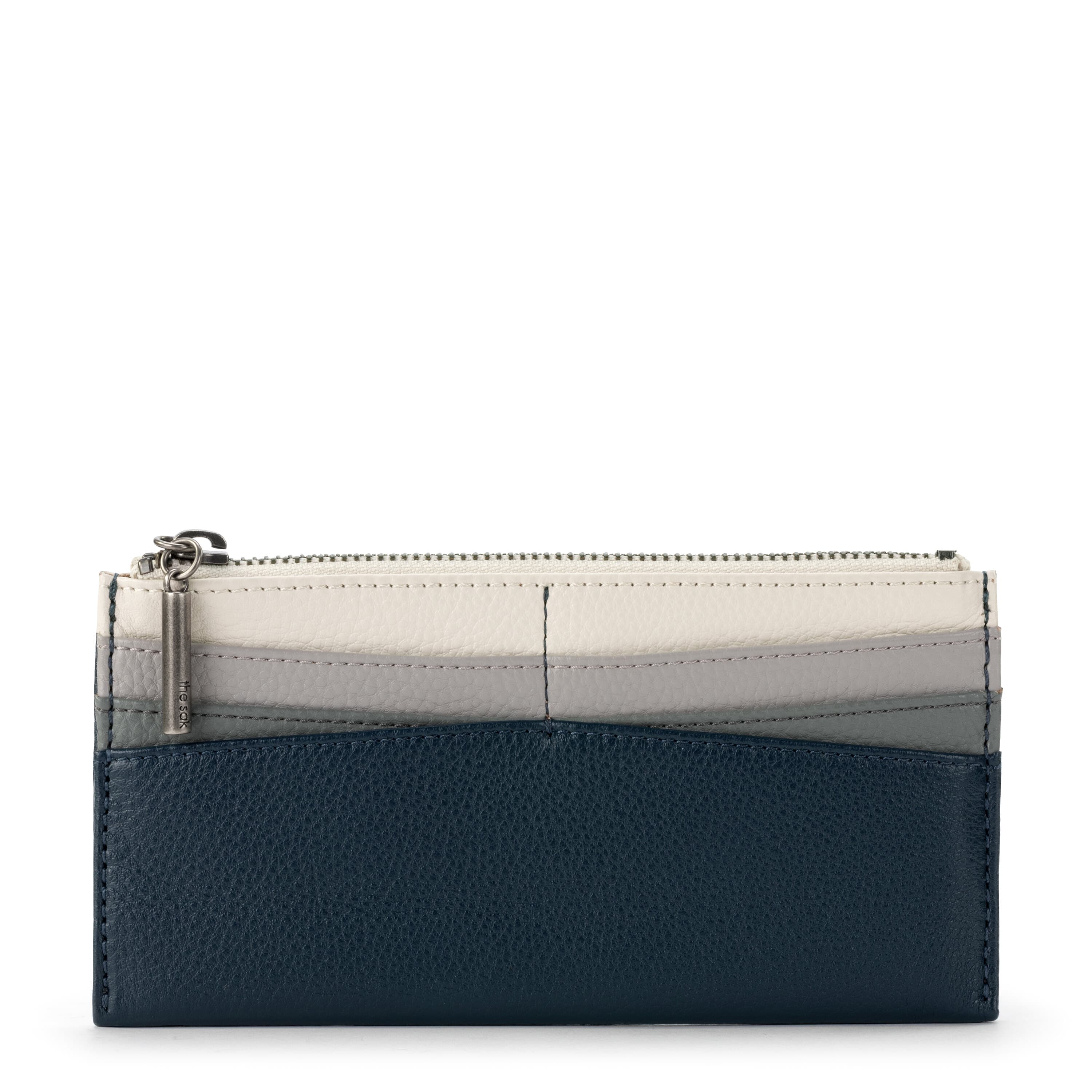 The Sak Neva Large Card Wallet - Leather - Indigo Block
