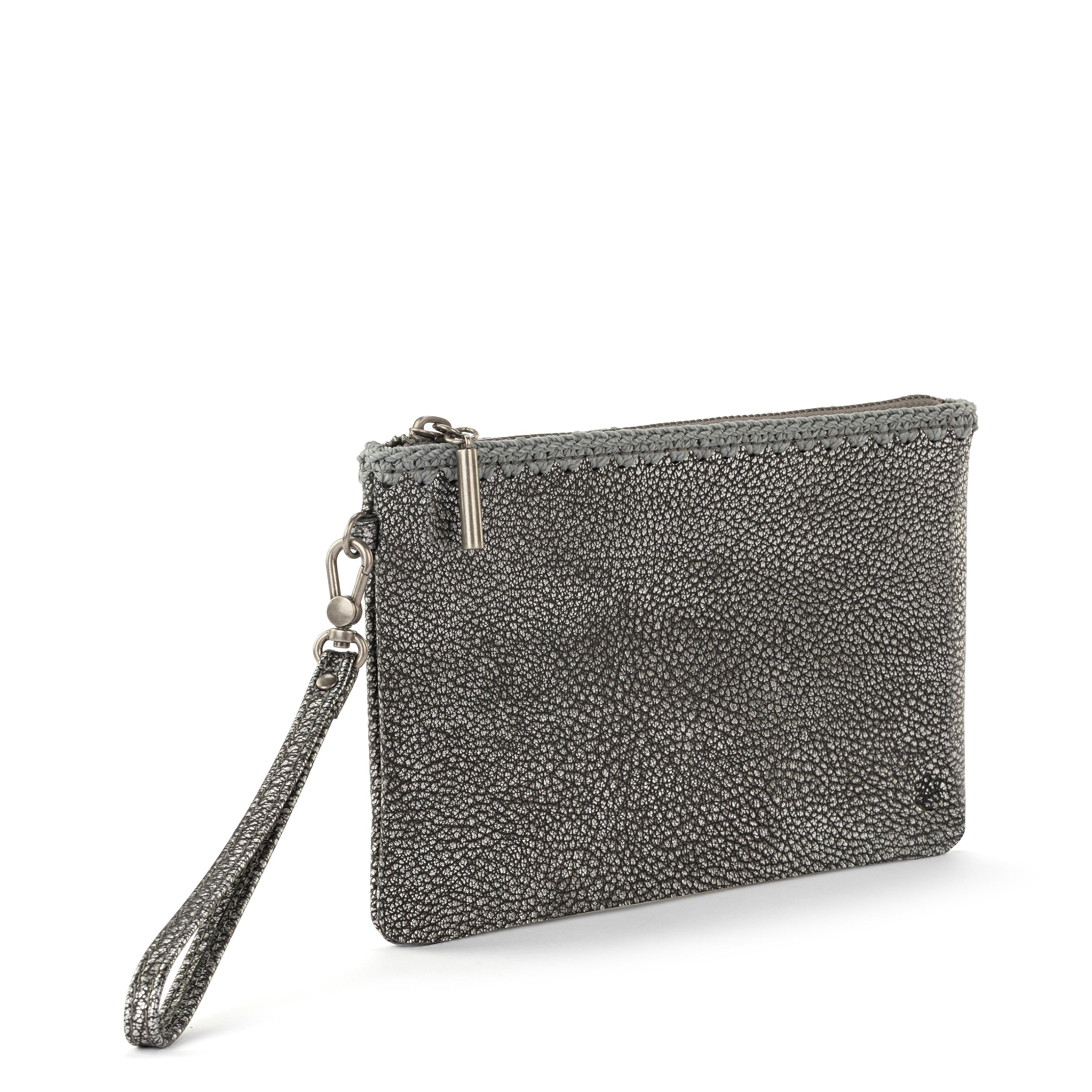 The Sak Vita Wristlet - Leather - Dark Silver