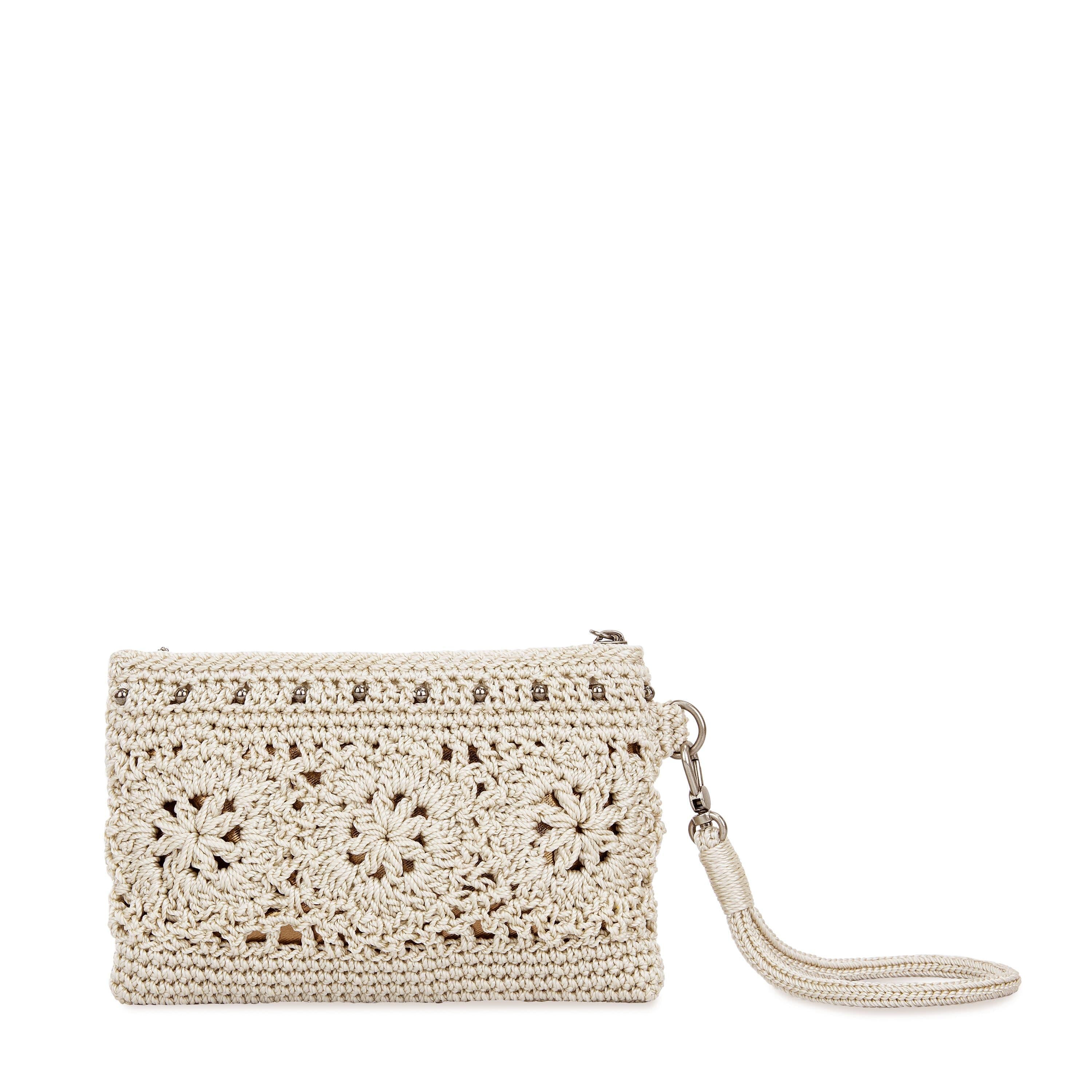 The Sak Vita Wristlet - Hand Crochet - Natural Medallion