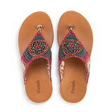 The Sak Shana Sandal - Hand Crochet - Sunset Stripe Batik Lining