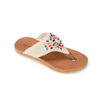 The Sak Shana Sandal - Hand Crochet - Ecru Multi Beads