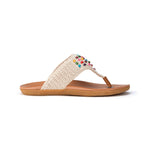 The Sak Shana Sandal - Hand Crochet - Ecru Multi Beads