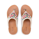The Sak Shana Sandal - Hand Crochet - Ecru Multi Beads