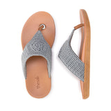 The Sak Shana Sandal - Hand Crochet - Dove Sparkle