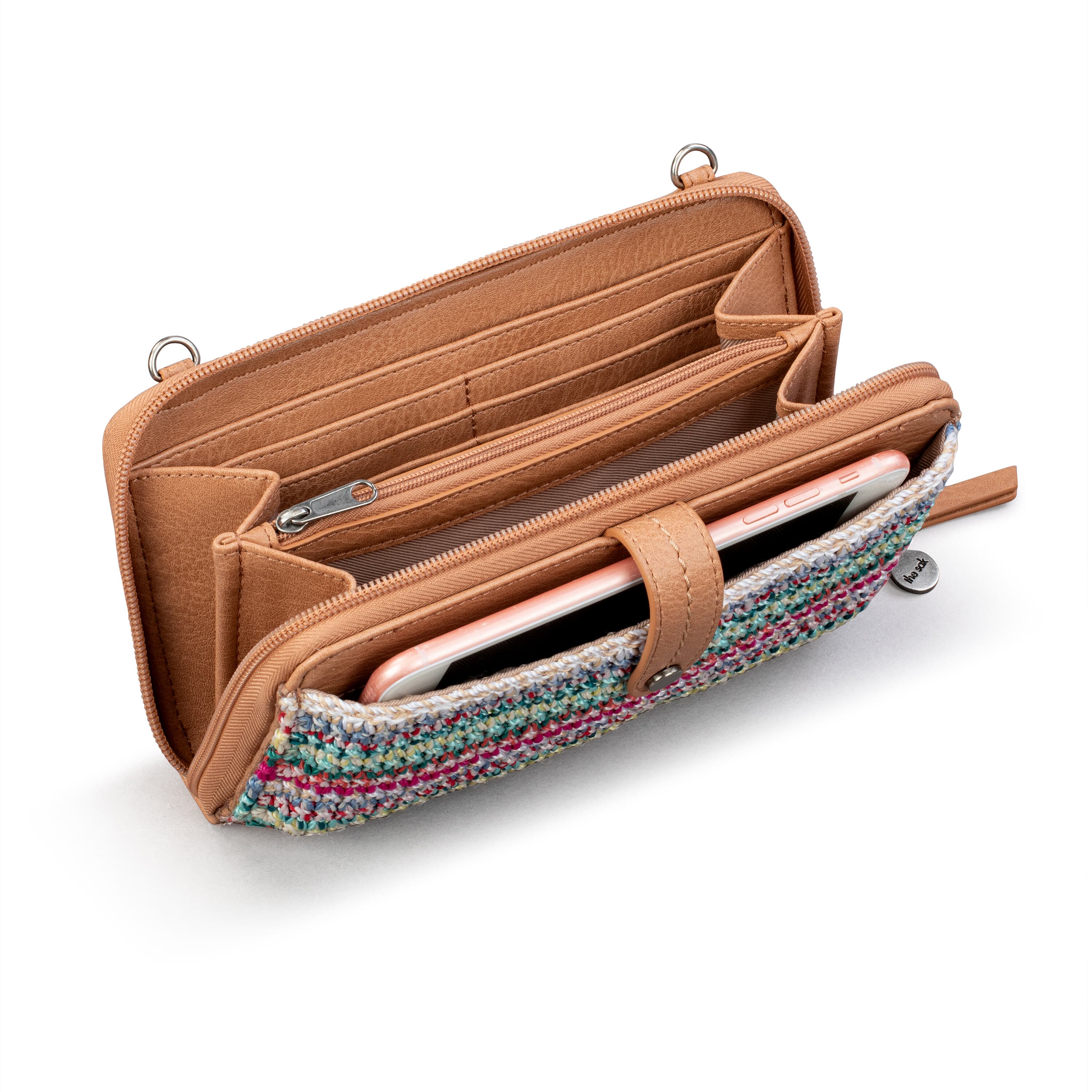 The Sak Iris Smartphone Wallet - Hand Crochet - Eden Stripe