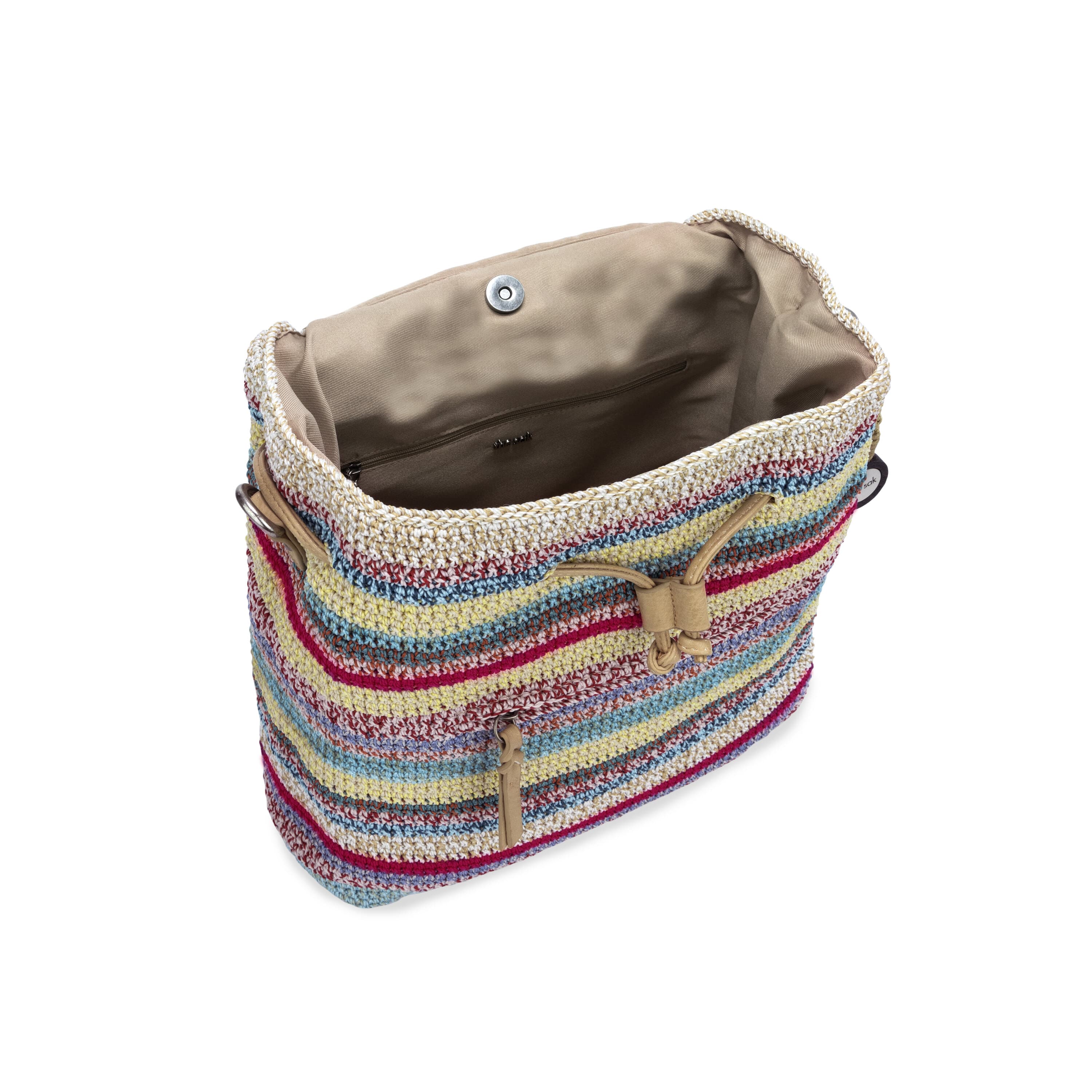 The Sak Sayulita Backpack - Hand Crochet - Eden Stripe