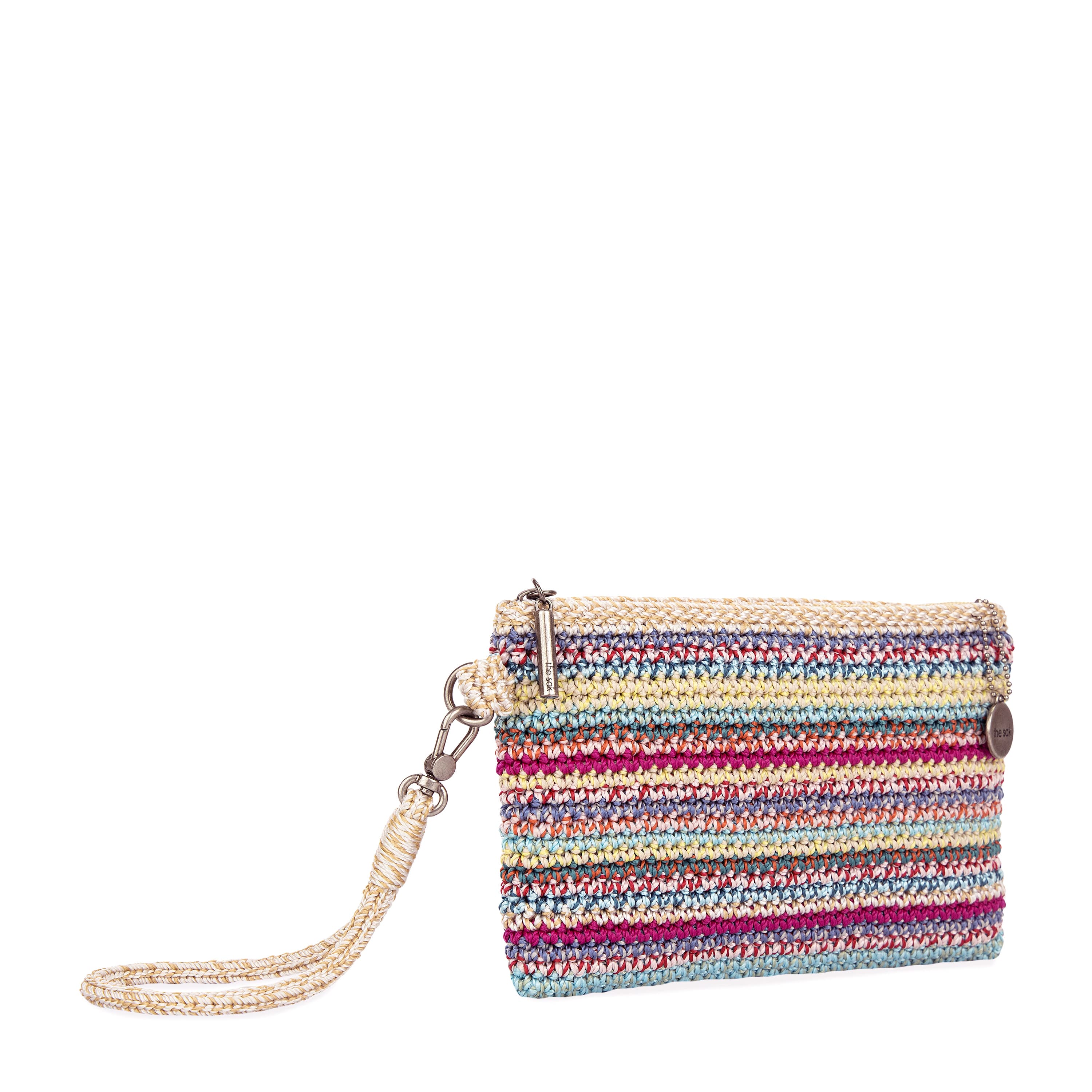 The Sak Vita Wristlet - Hand Crochet - Eden Stripe