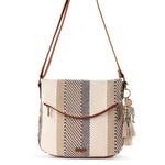 Sakroots Foldover Crossbody - Straw - Tobacco Batik World Woven