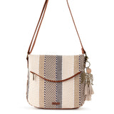 Sakroots Foldover Crossbody - Straw - Tobacco Batik World Woven