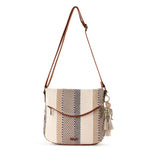 Sakroots Foldover Crossbody - Straw - Tobacco Batik World Woven