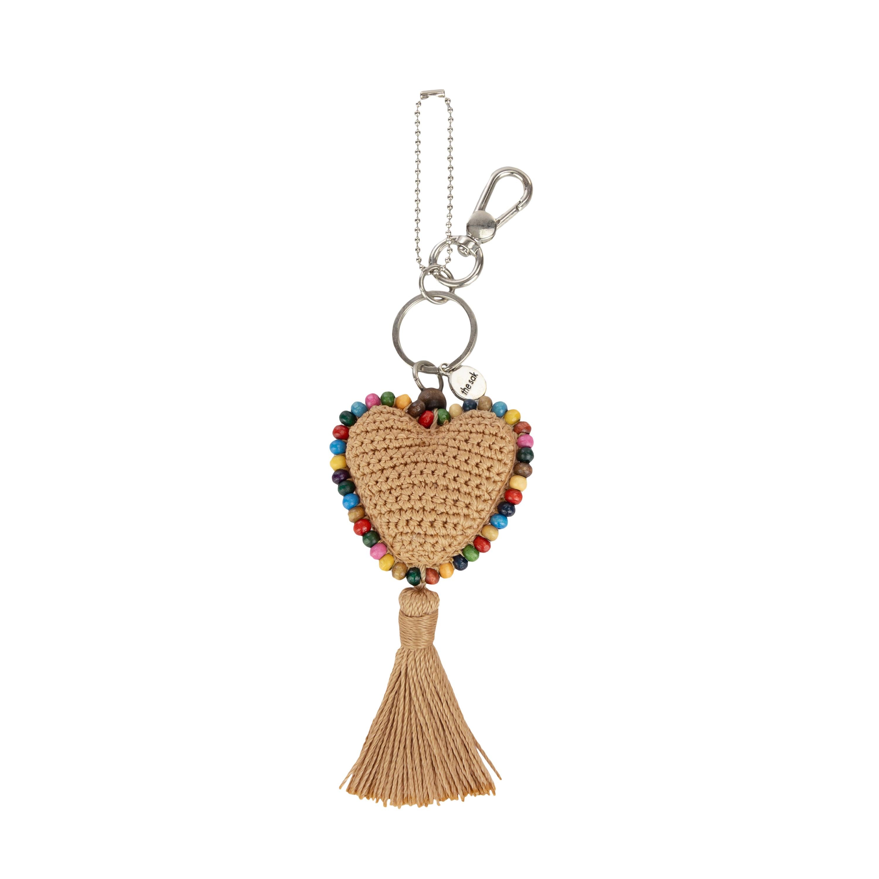 The Sak Yarnicharmz Dangle - Hand Crochet - Bamboo Heart
