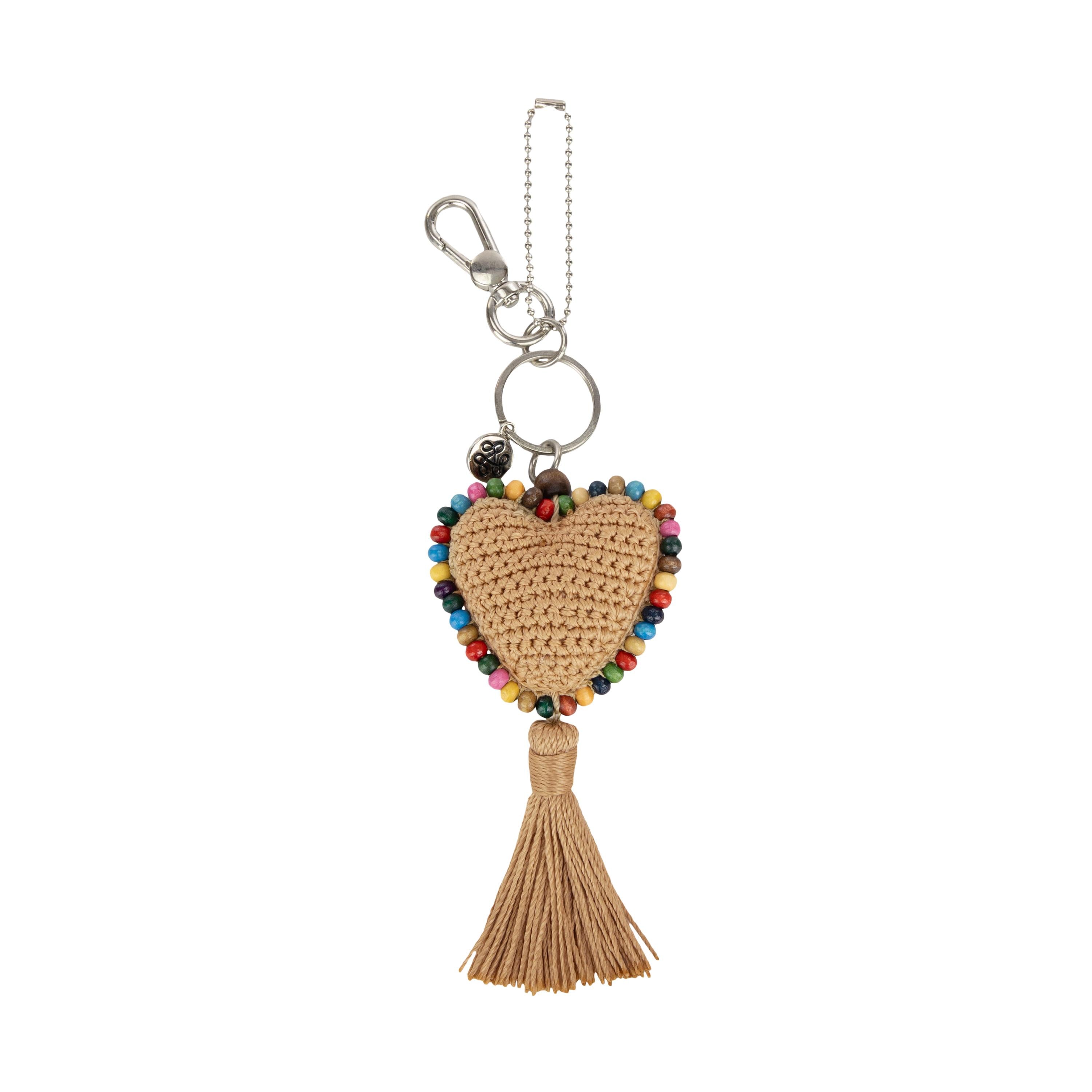 The Sak Yarnicharmz Dangle - Hand Crochet - Bamboo Heart
