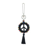 The Sak Yarnicharmz Dangle - Hand Crochet - Black Peace