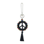 The Sak Yarnicharmz Dangle - Hand Crochet - Black Peace