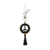 The Sak Yarnicharmz Dangle - Hand Crochet - Black Peace