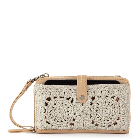 The Sak Iris Smartphone Wallet - Hand Crochet - Natural Medallion