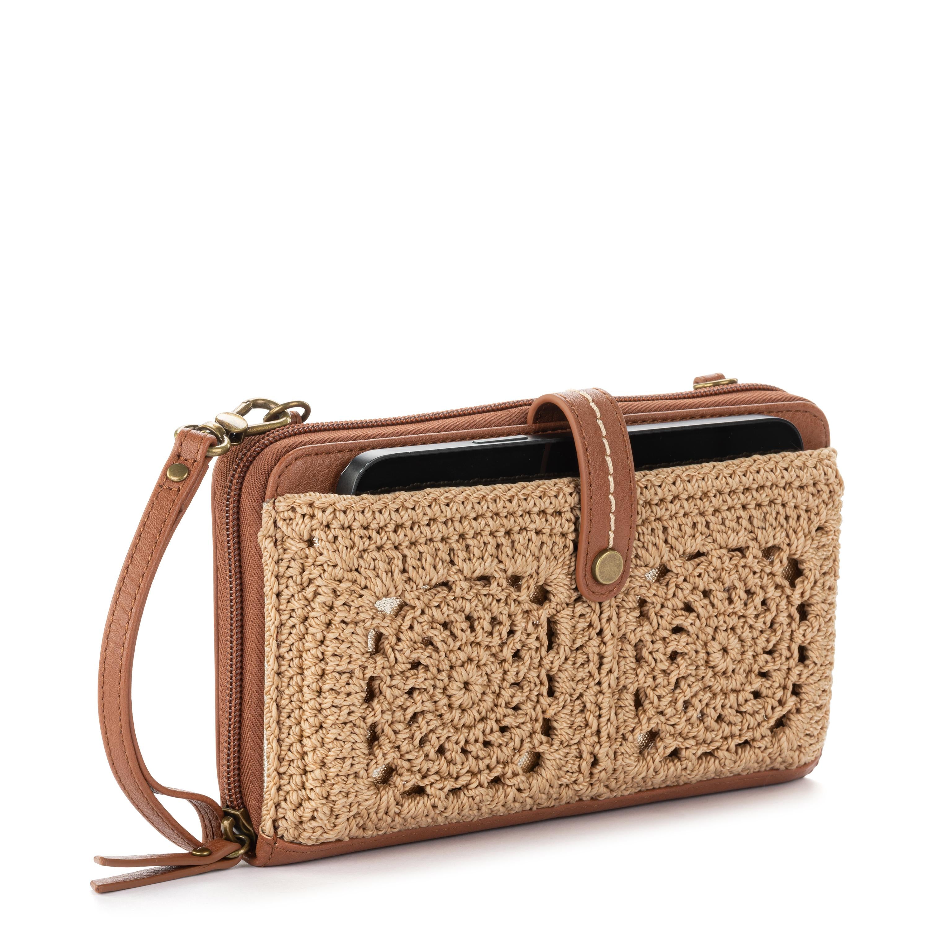 The Sak Iris Smartphone Wallet - Hand Crochet - Bamboo Medallion