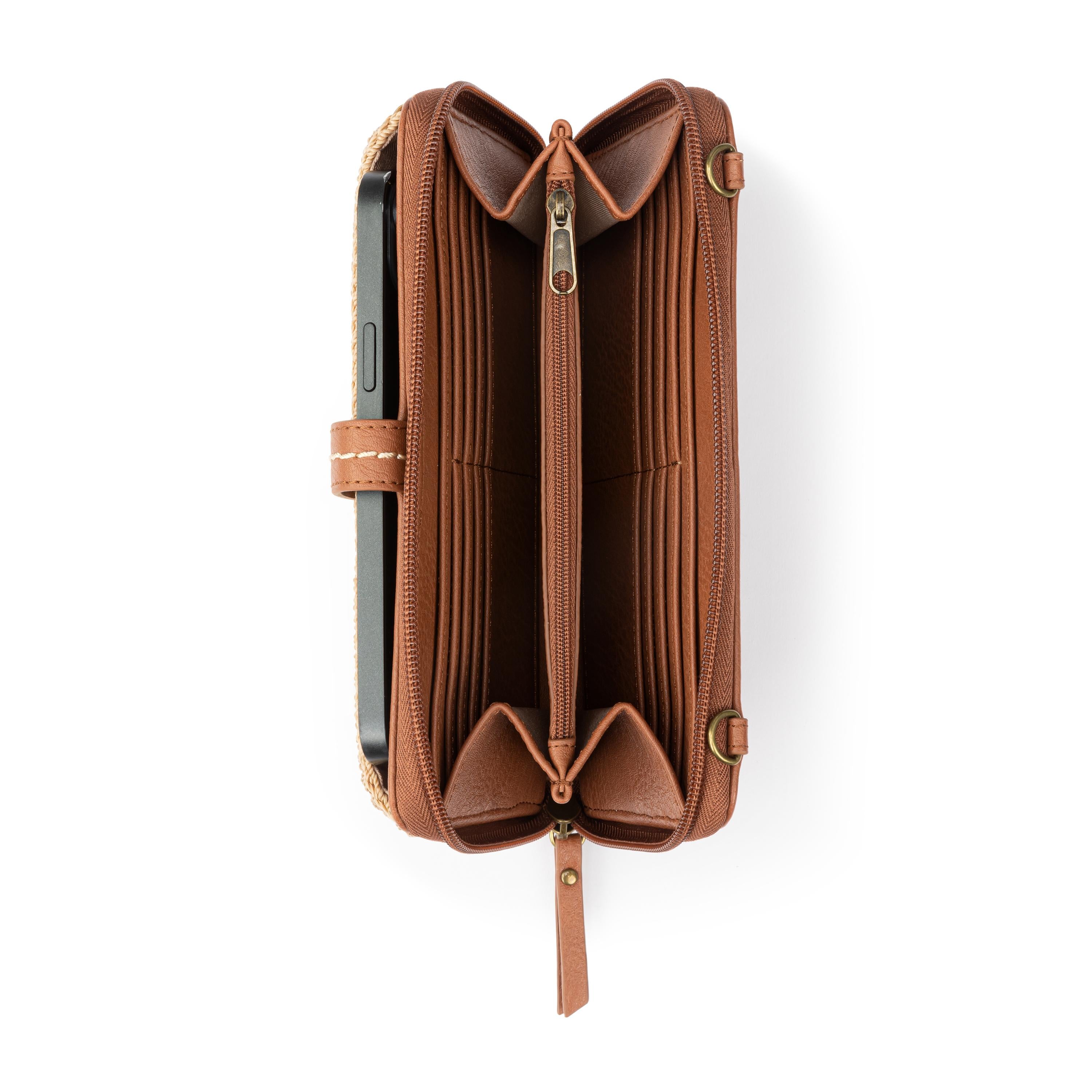 The Sak Iris Smartphone Wallet - Hand Crochet - Bamboo Medallion