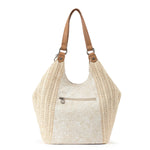 Sakroots Roma Shopper - Straw - White Flower Blossom