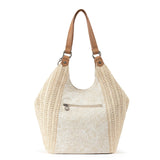 Sakroots Roma Shopper - Straw - White Flower Blossom
