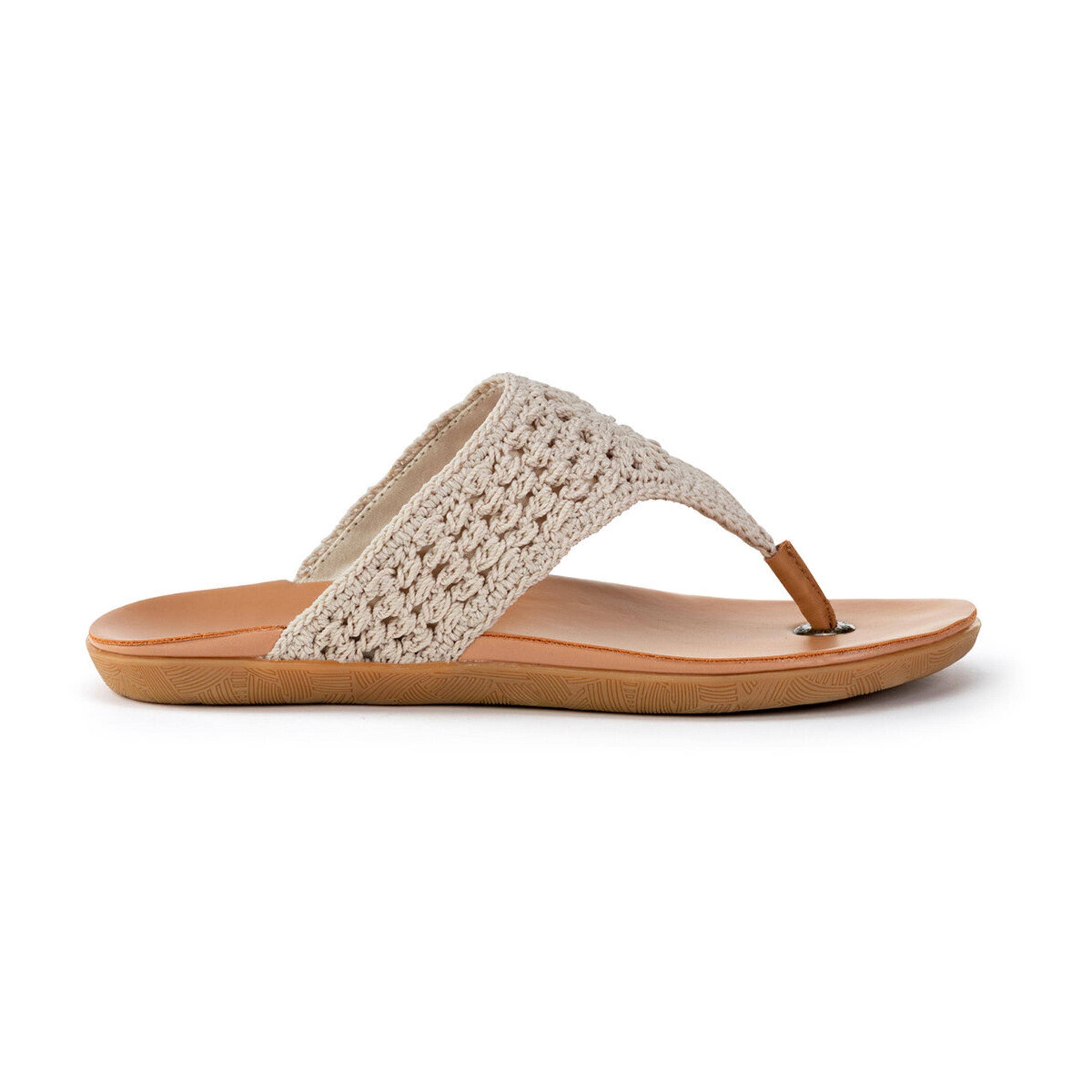 The Sak Shana Sandal - Hand Crochet - Ecru Medallion