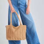The Sak Crafted Classic Carryall - Hand Crochet - Bamboo With Gold