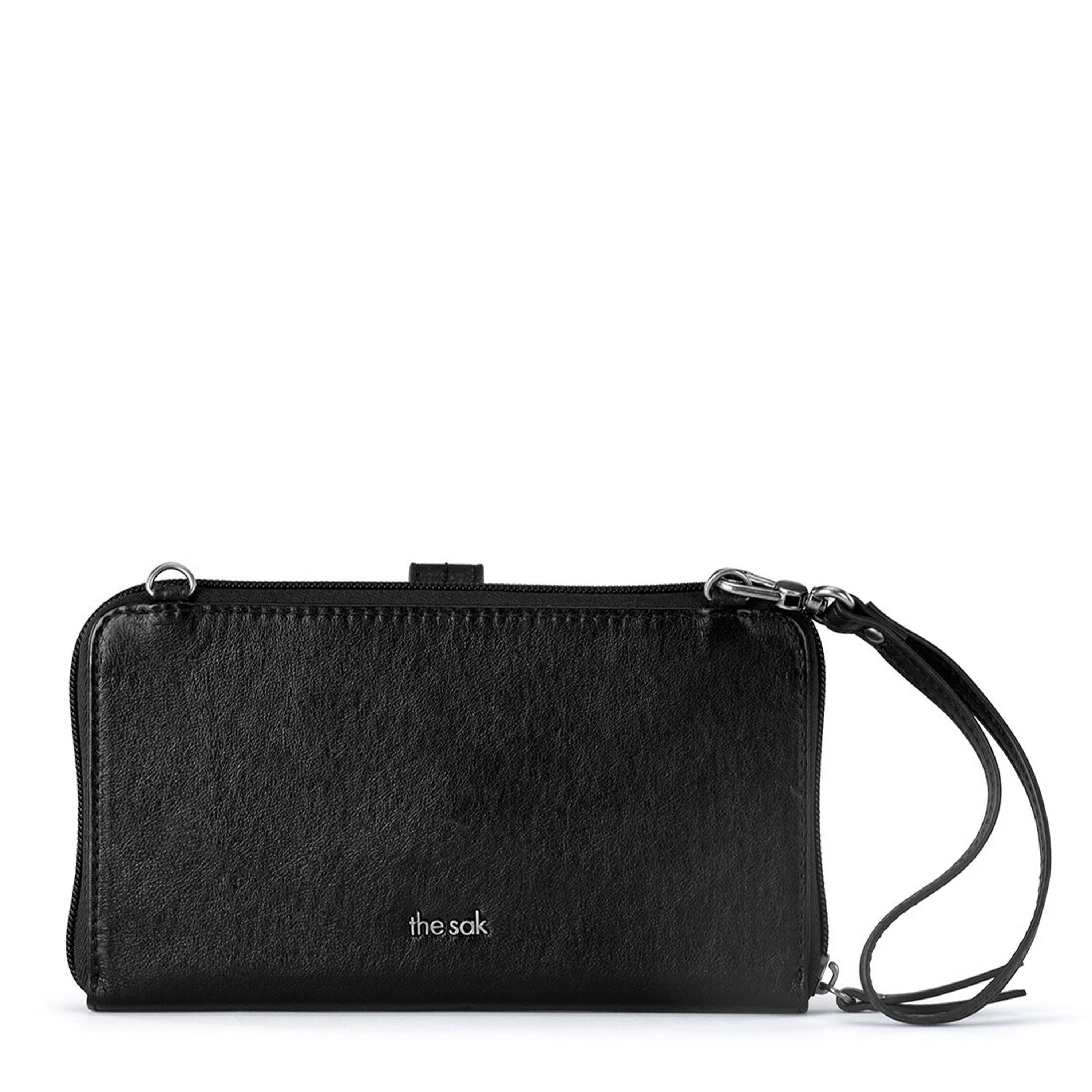 The Sak Iris Smartphone Wallet - Leather - Black Leaf Embossed