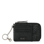 The Sak Iris Card Wallet - Leather - Black Leaf Embossed