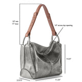 The Sak Los Feliz Hobo - Leather - Dark Silver