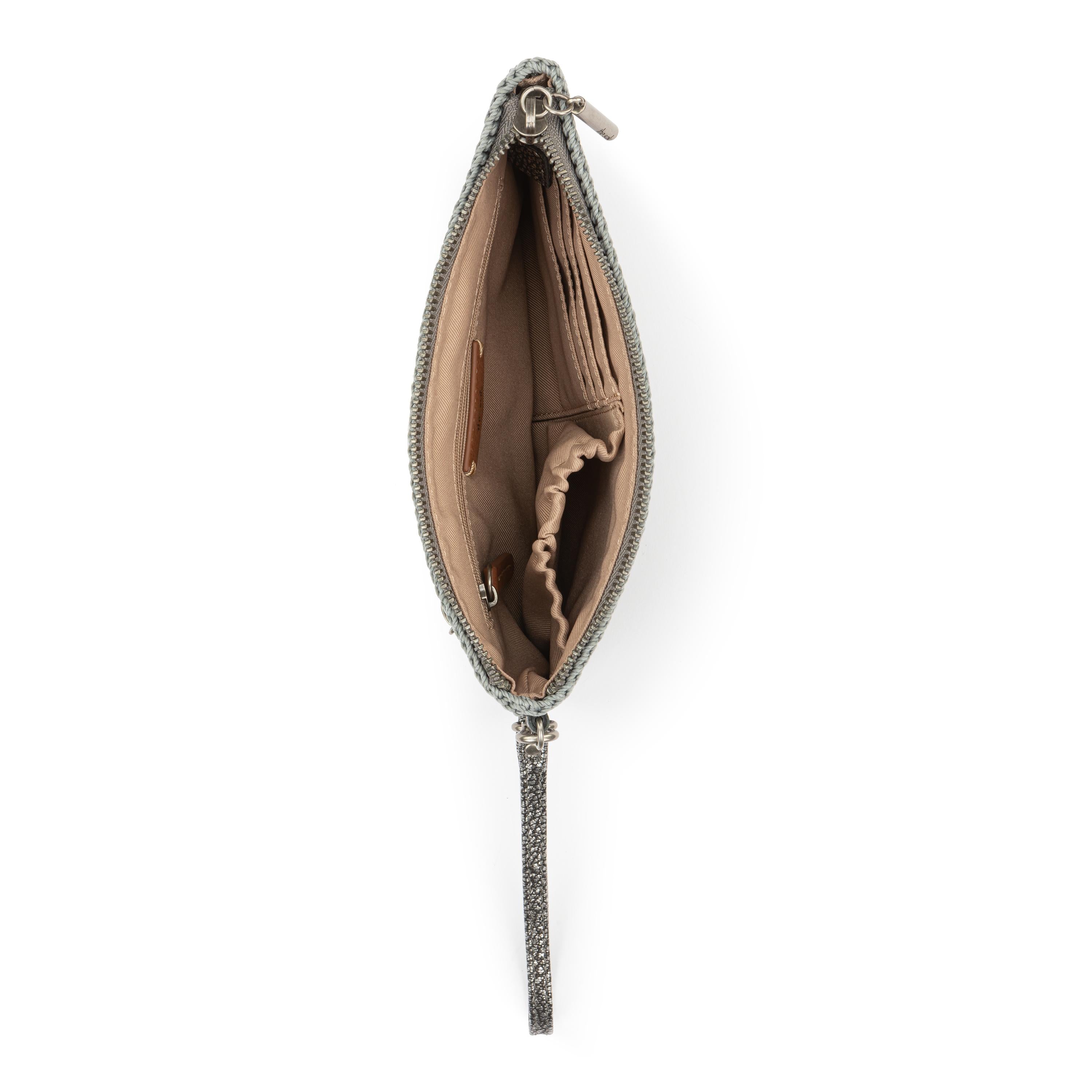The Sak Vita Wristlet - Leather - Dark Silver