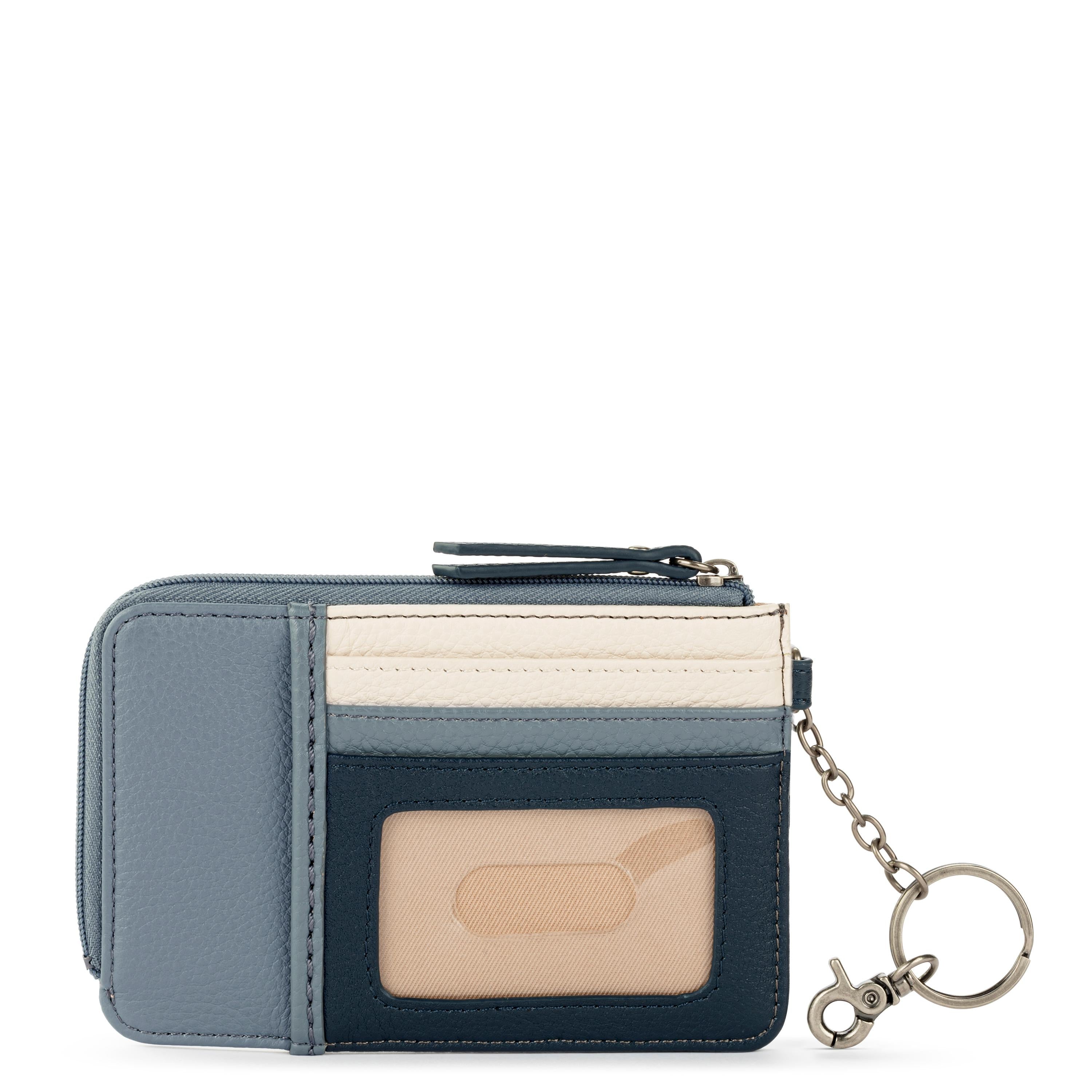 The Sak Iris Card Wallet - Leather - Dusty Blue Block