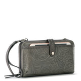 The Sak Iris Smartphone Wallet - Leather - Slate Leaf Embossed