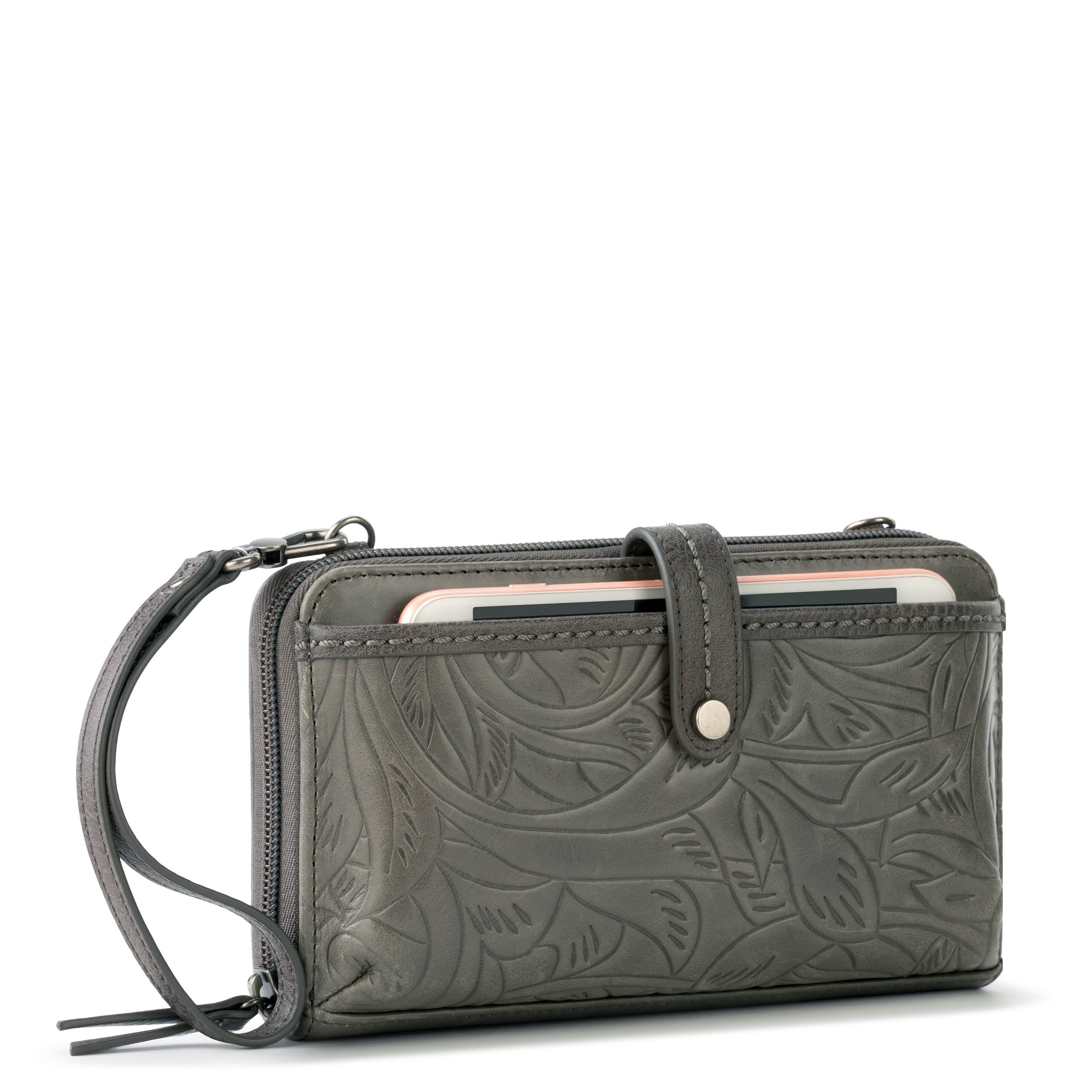 The Sak Iris Smartphone Wallet - Leather - Slate Leaf Embossed