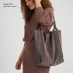 The Sak Los Feliz Tall Tote - Leather - Mushroom Suede
