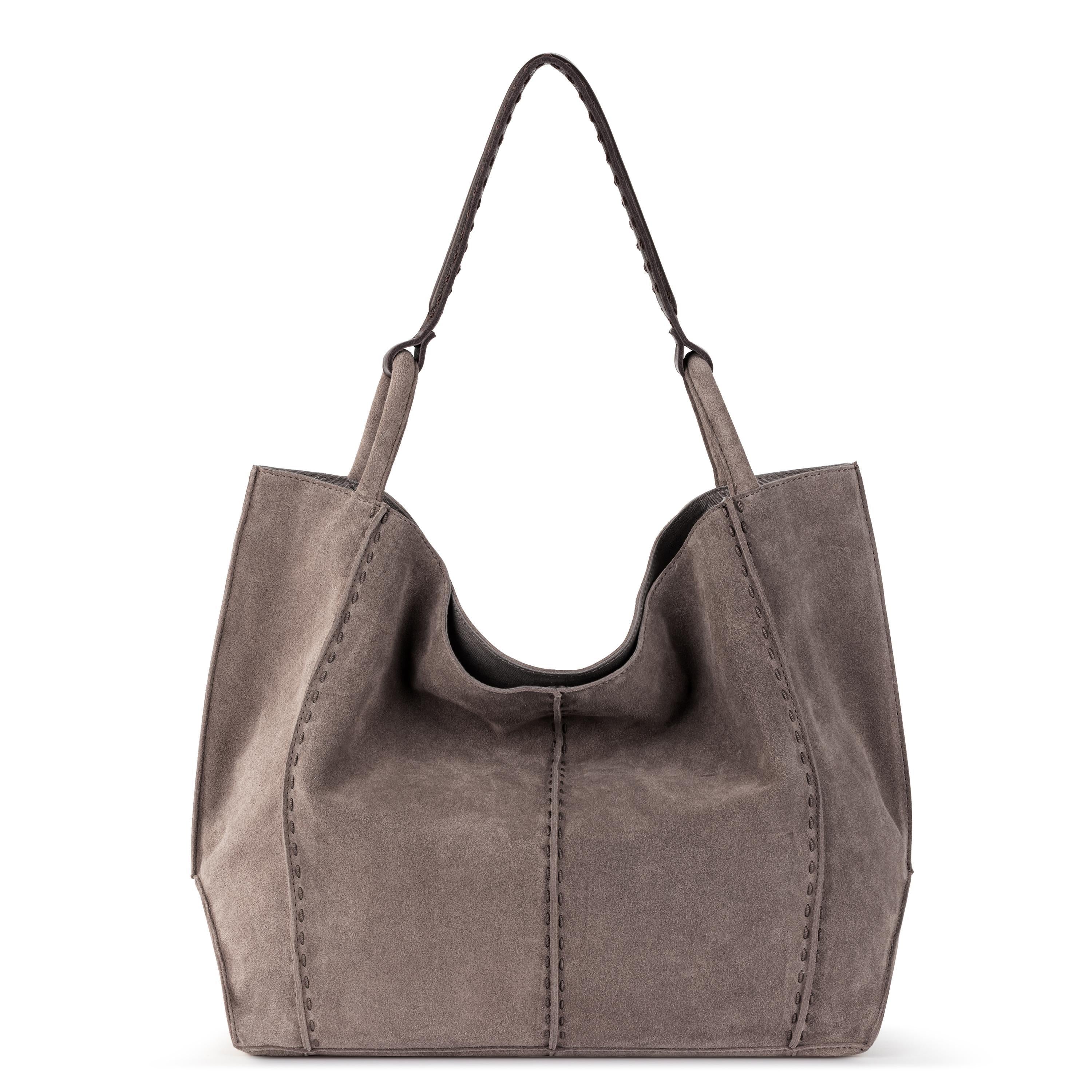 The Sak Los Feliz Large Tote and Iris Smartphone Wallet Bundle - Leather - Mushroom Suede