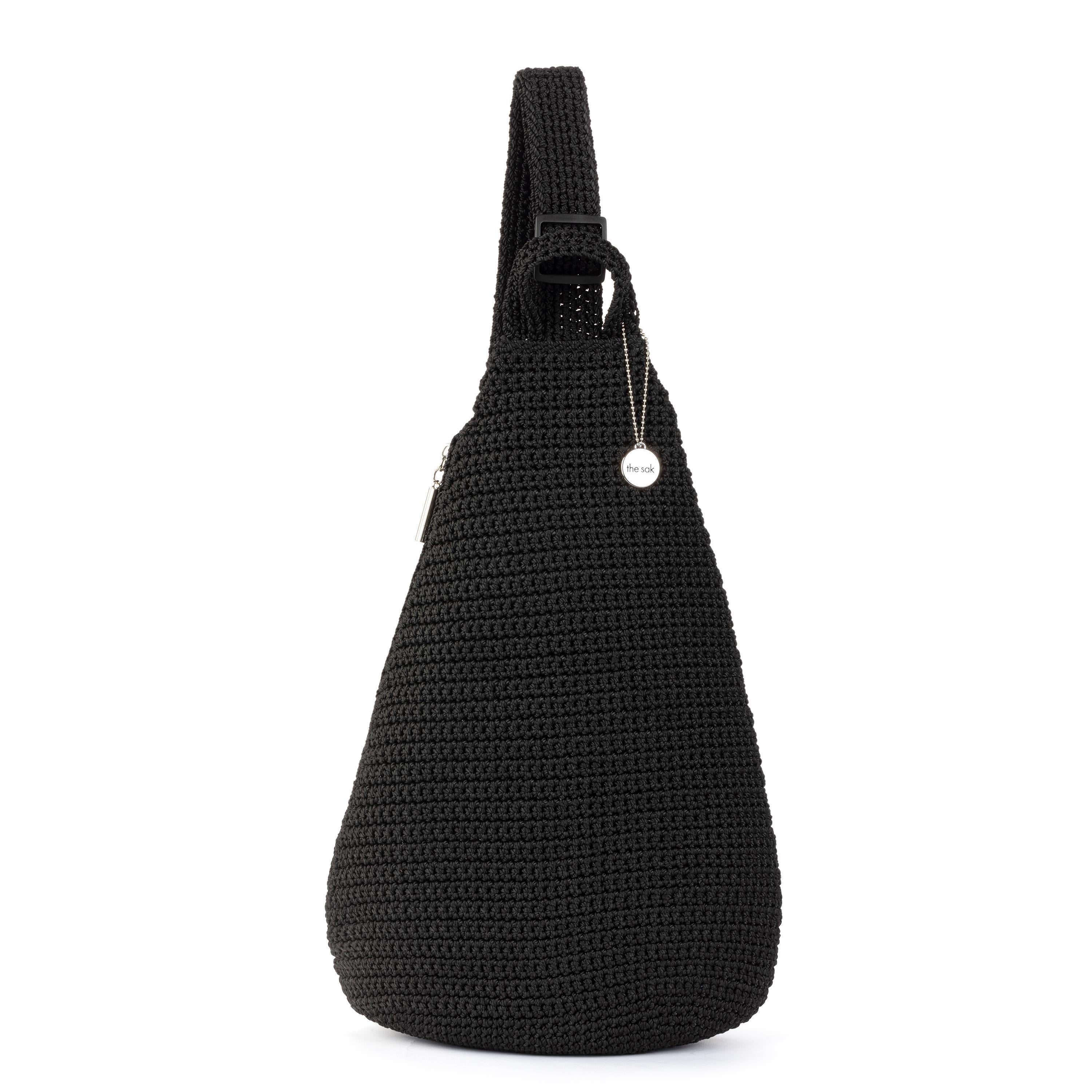 The Sak Geo Sling Backpack - Hand Crochet - Black