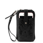 The Sak Silverlake Smartphone Wallet - Leather - Black Floral Embossed