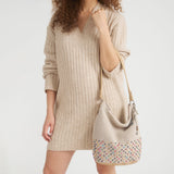 The Sak Sequoia Hobo - Hand Crochet - Ecru Multi Beads