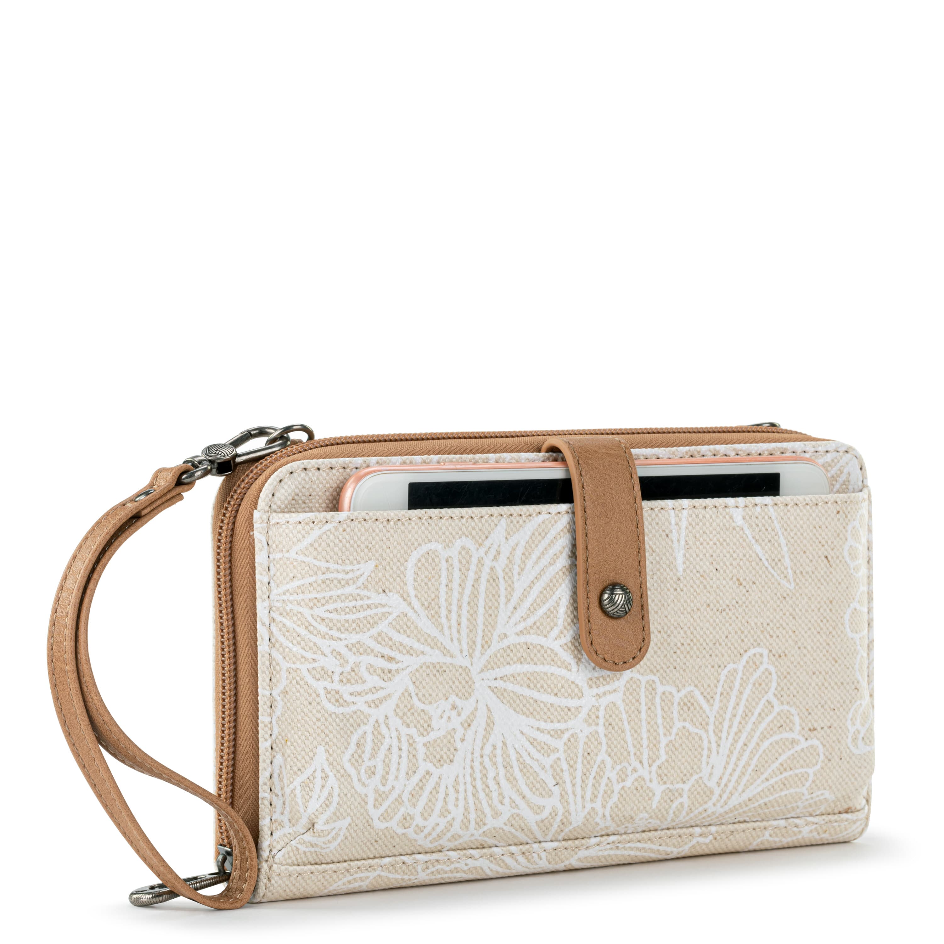 Sakroots Smartphone Wallet - Canvas - White Flower Blossom