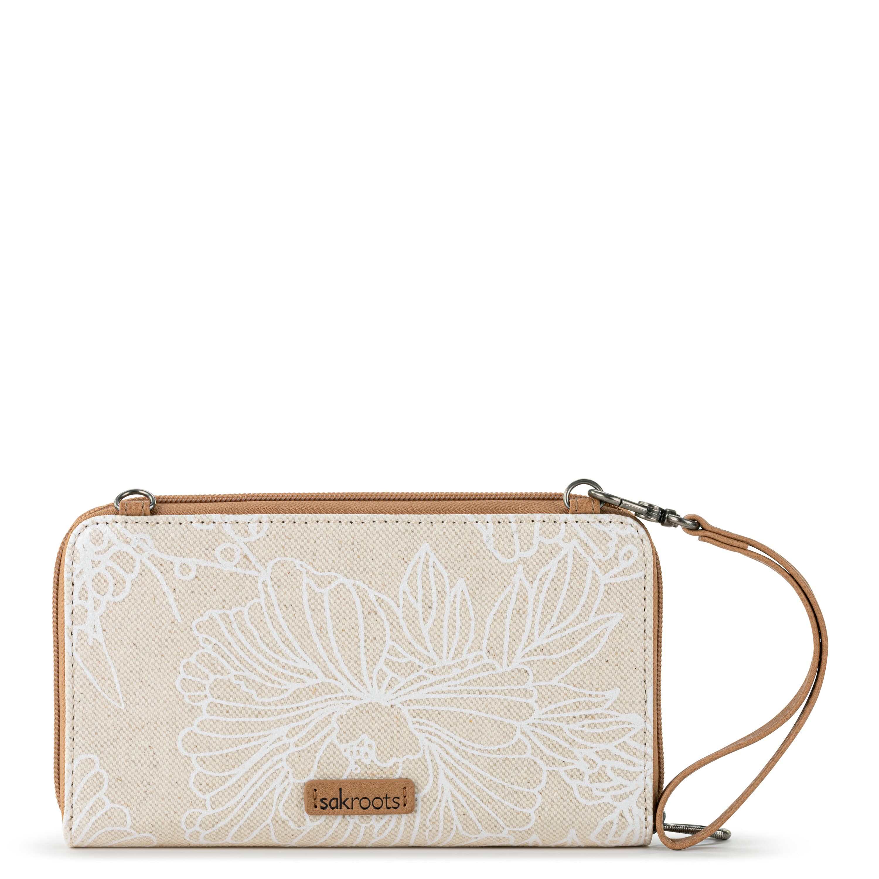 Sakroots Smartphone Wallet - Canvas - White Flower Blossom