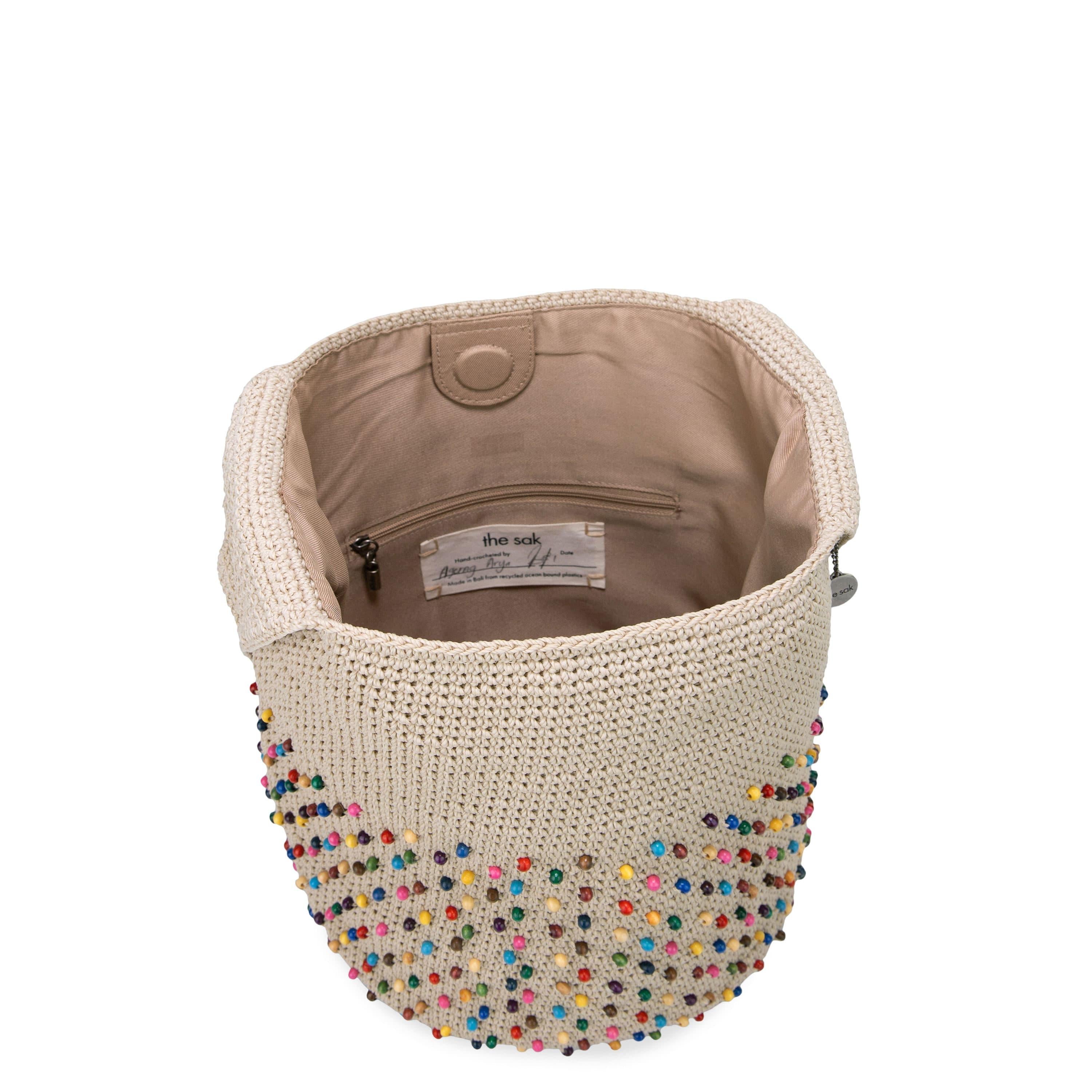 The Sak 120 Hobo - Hand Crochet - Ecru Multi Beads