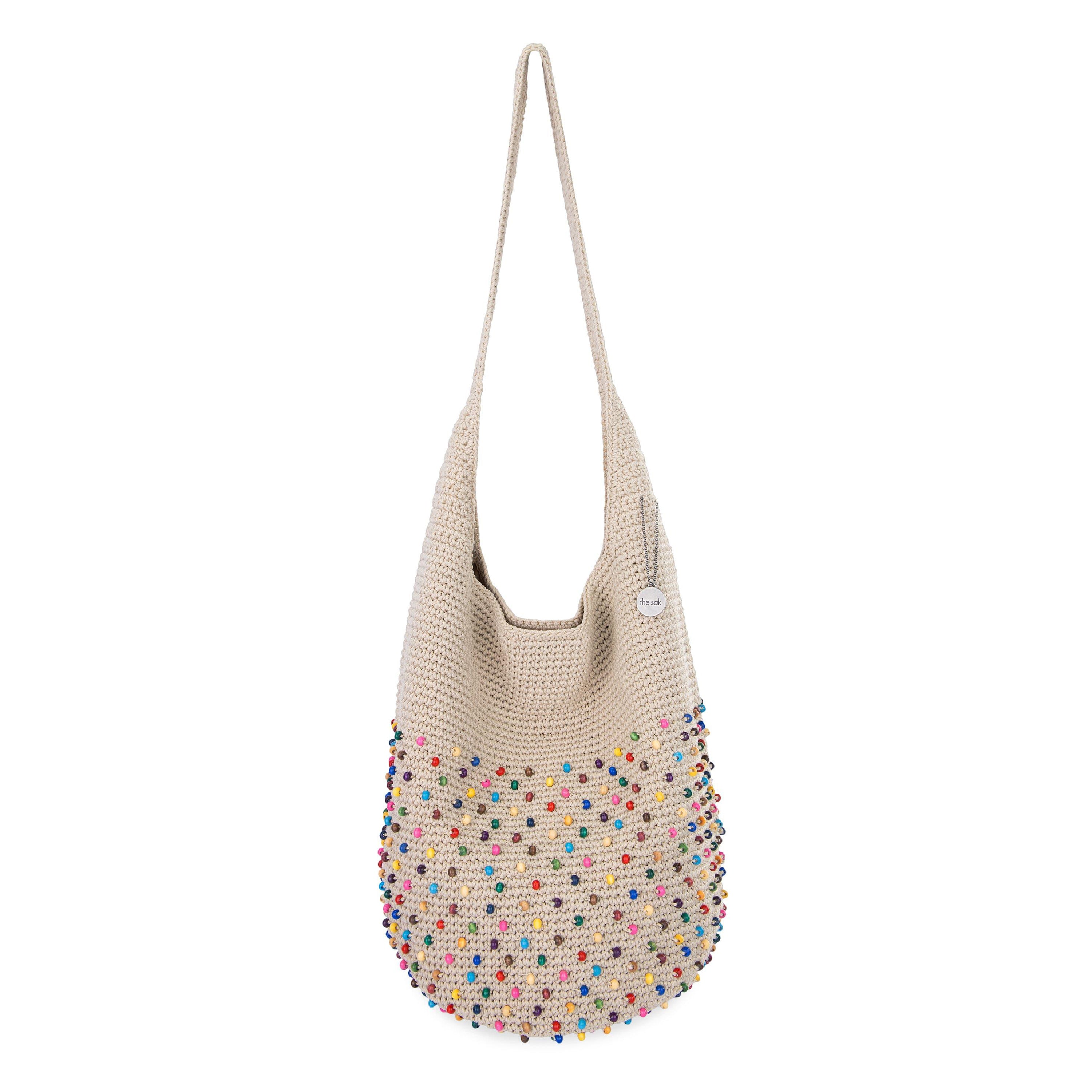 The Sak 120 Hobo - Hand Crochet - Ecru Multi Beads