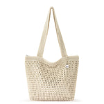 The Sak Casual Classics Tote - Hand Crochet - Natural With Silver