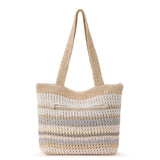 The Sak Casual Classics Tote - Hand Crochet - Sand Stripe