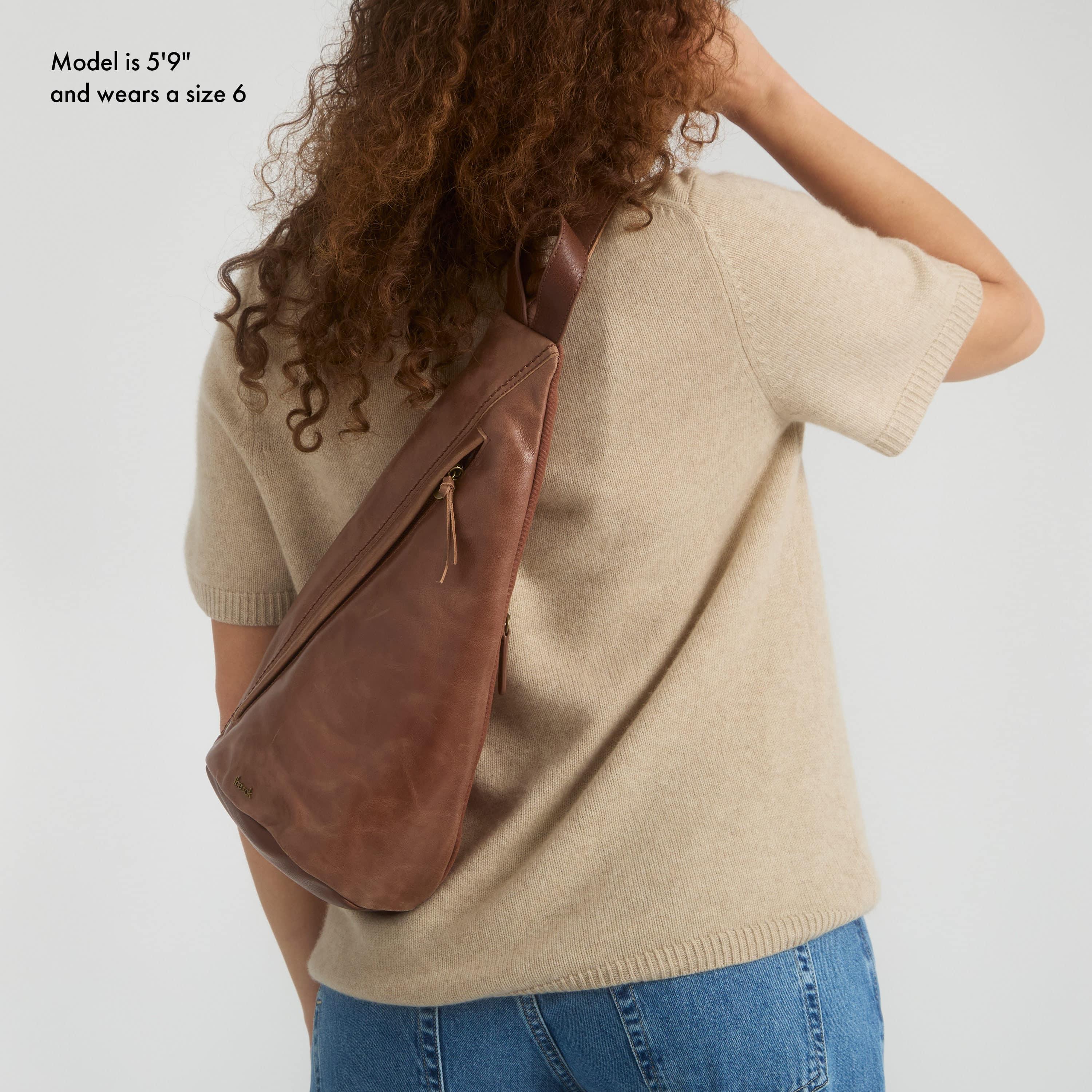 The Sak Geo Sling Backpack - Leather - Teak