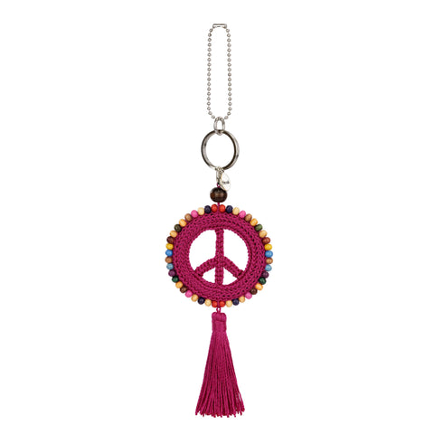 The Sak Yarnicharmz Dangle - Hand Crochet - Pinkberry Peace