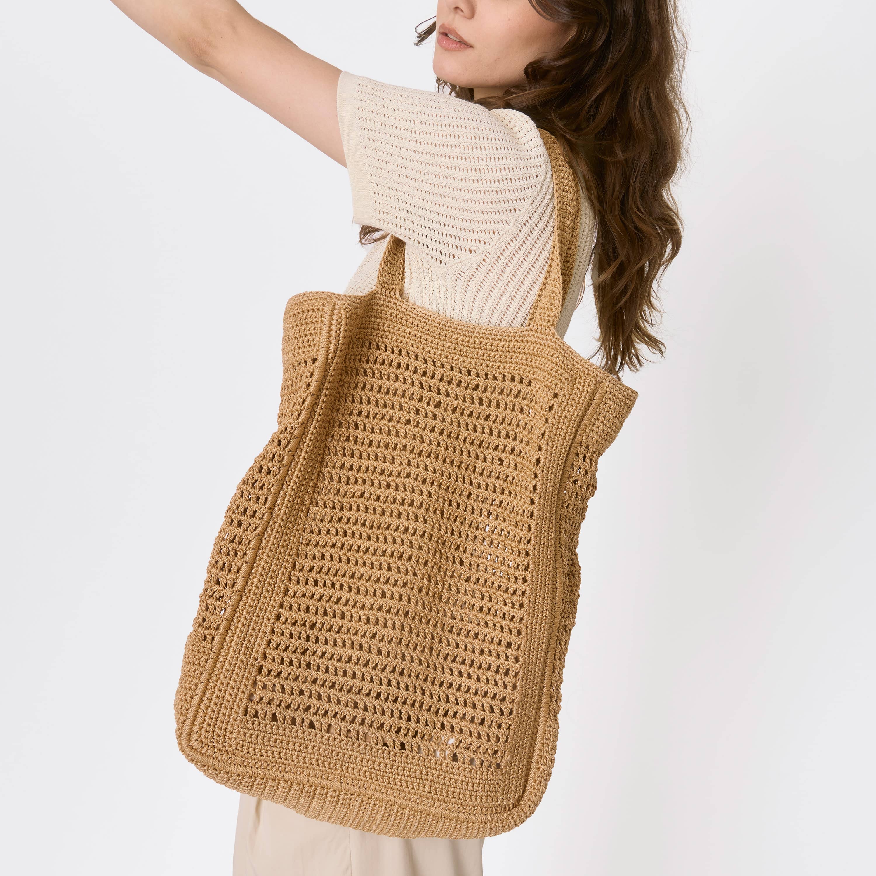 The Sak Lanie Market Tote - Hand Crochet - Bamboo