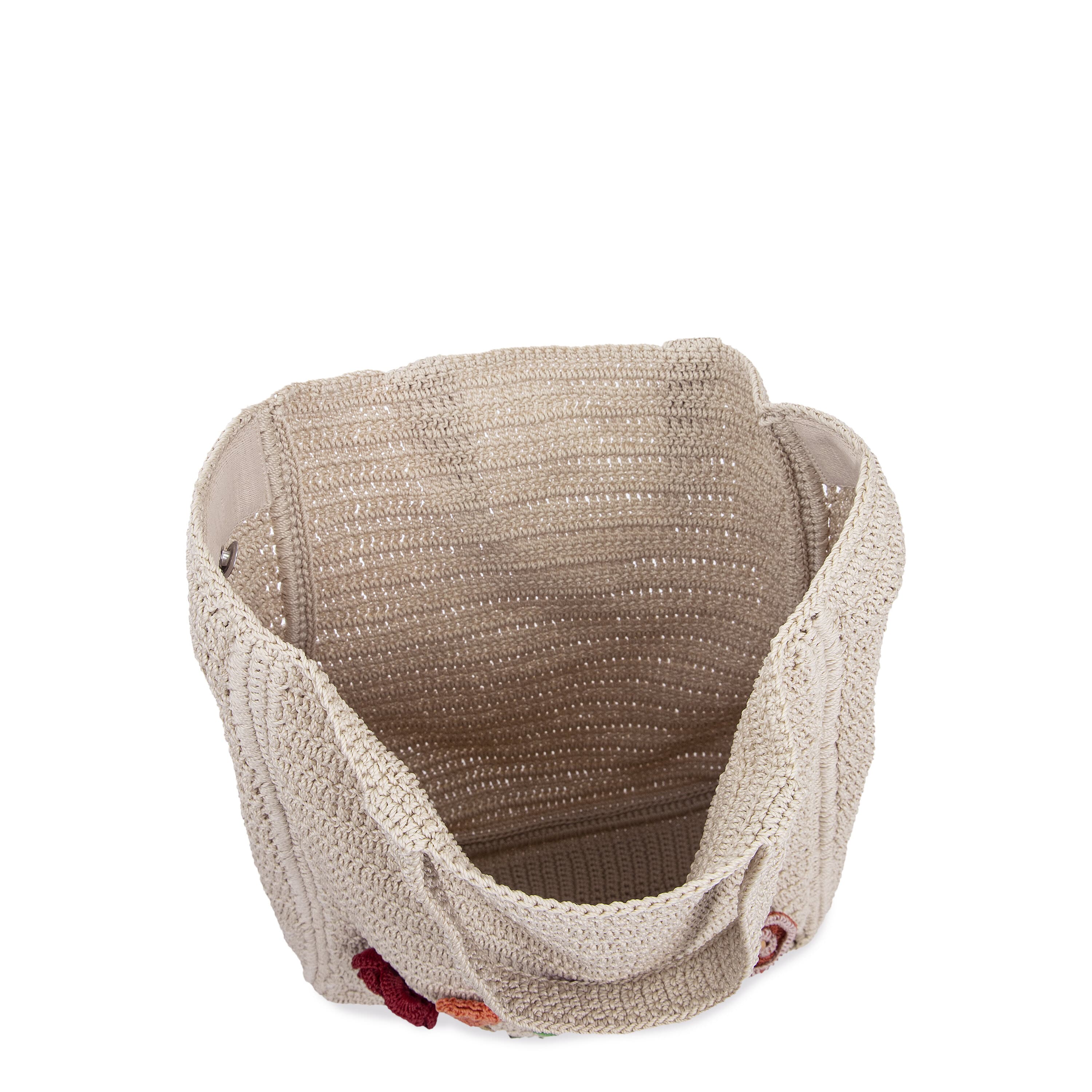 The Sak Lanie Market Tote - Hand Crochet - Flower Ecru