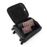 Sakroots On The Go 21" Spinner Luggage Bundle - EcoTwill - Black Rainbow Spirit Desert