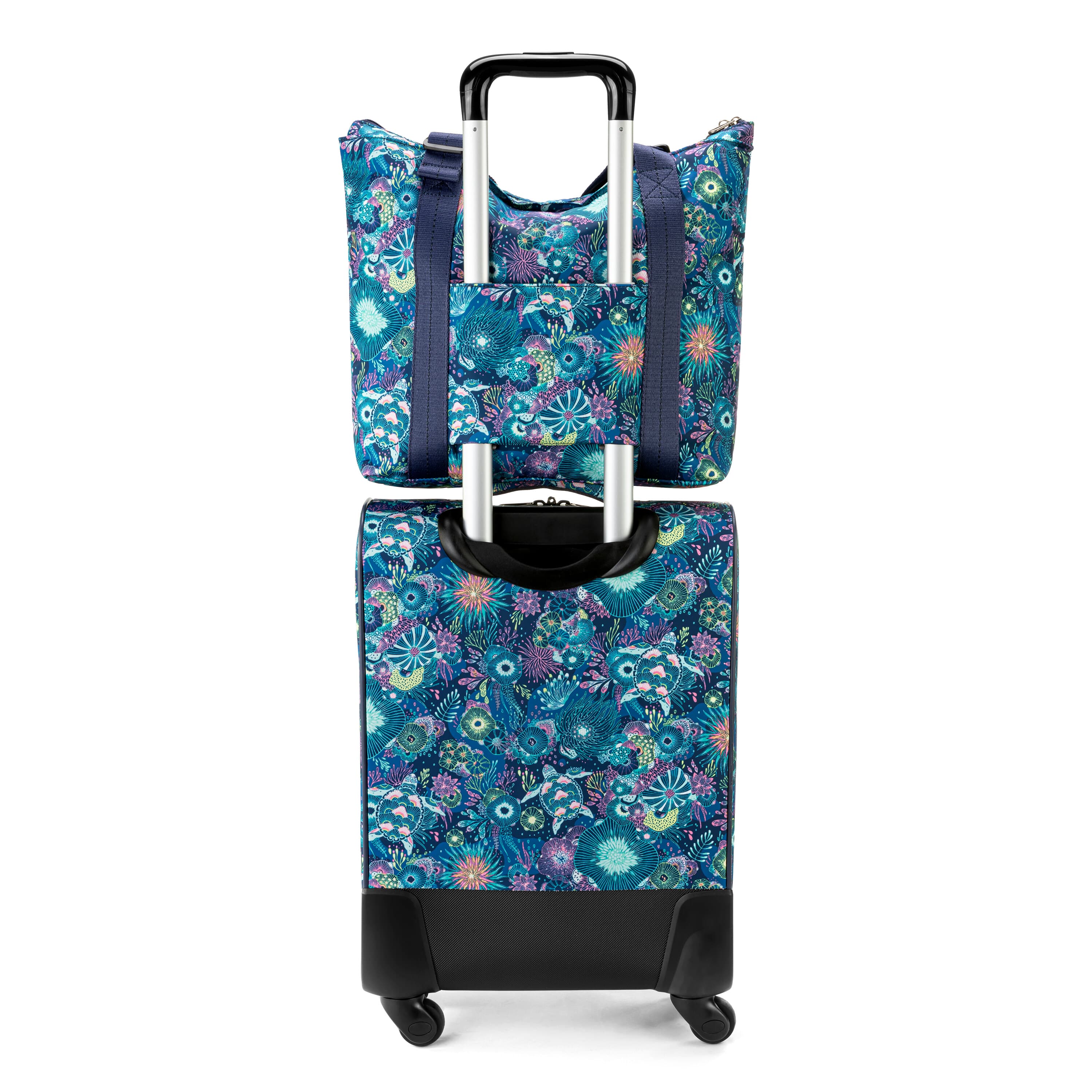 Sakroots On The Go 21" Spinner Luggage Bundle - EcoTwill - Royal Blue Seascape